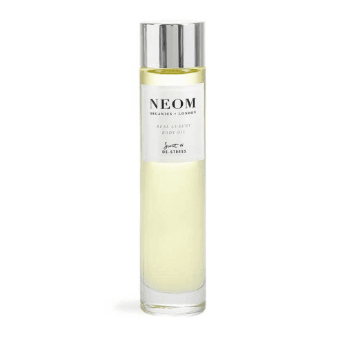 Image showing the Scent to De-Stress Real Luxury Vitamin Body Oil, 100ml, White/Purple/Silver product.