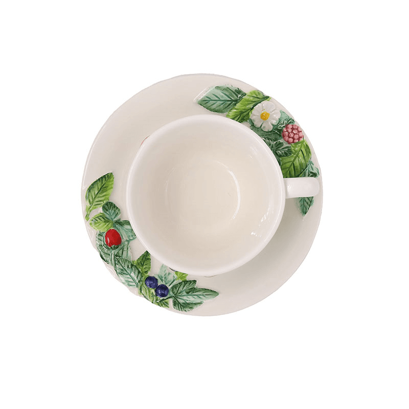 Frutti Di Bosco Set of 2 Teacups & Saucers, 180ml, Multi