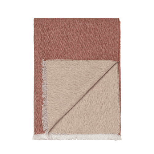 Image showing the Venice Throw, H190cm x W130cm, White/Rusty Red product.