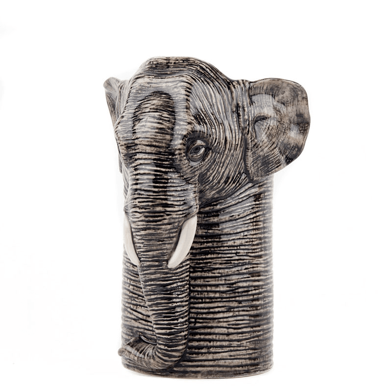 Elephant Utensil Pot, H18.5cm, Grey