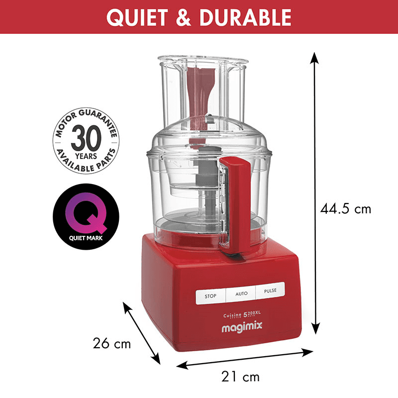 5200 XL Food Processor 18585, 3.6L, Red