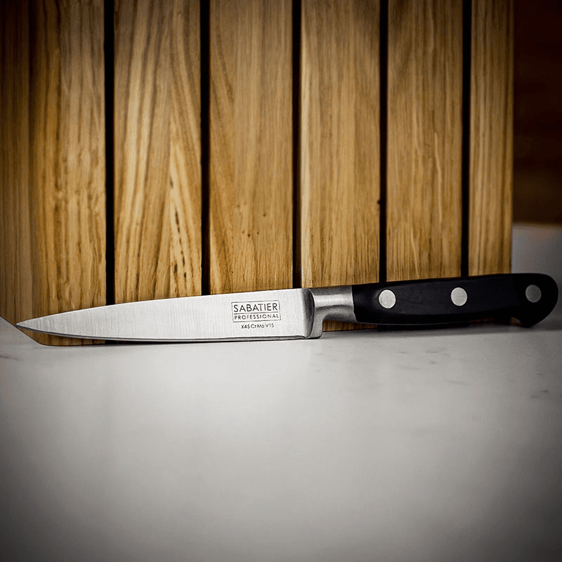 Knife Block, Oak with 5 Sabatier Knives