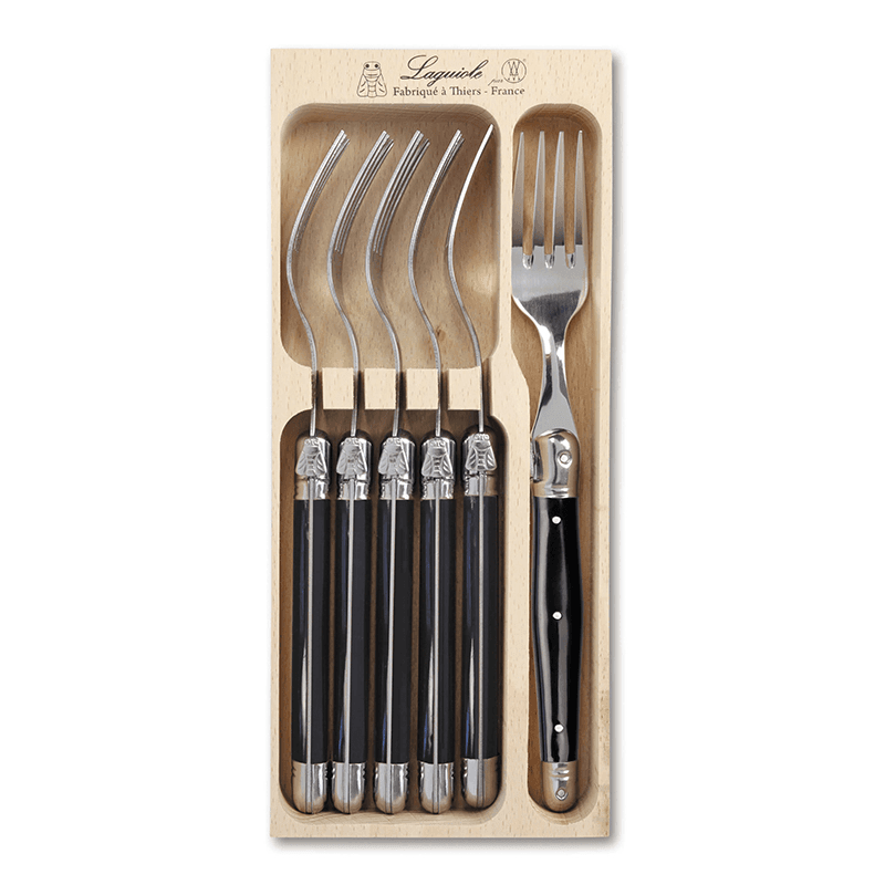 Set of 6 Forks in Tray, Black