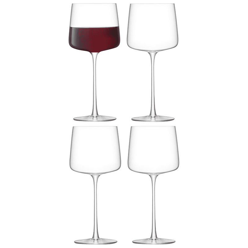 Metropolitan Set of 4 Wine Glasses, 400ml, Clear