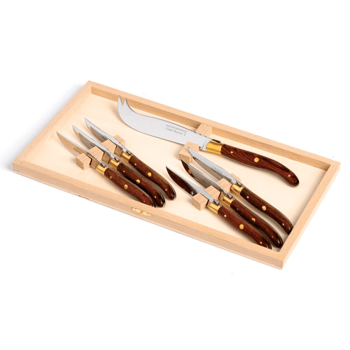 Image showing the Cheese knife set, L35 x W18 x H4cm, Exotic Dark Wood product.