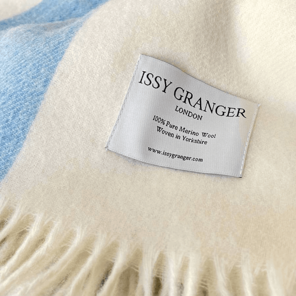The Bryon Merino Lambswool Throw, 140 x 185cm, Blue