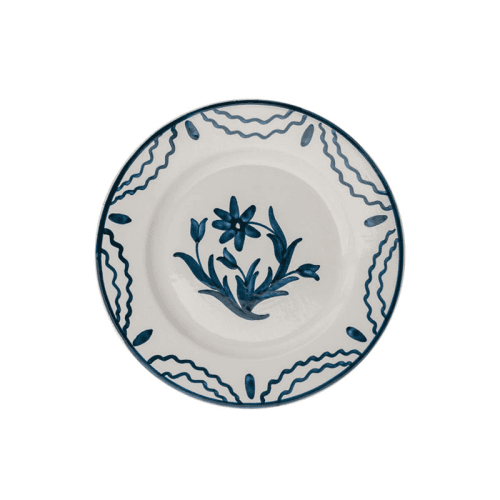 Image showing the Plate, Blue Summer Flower, Ceramic, Medium product.