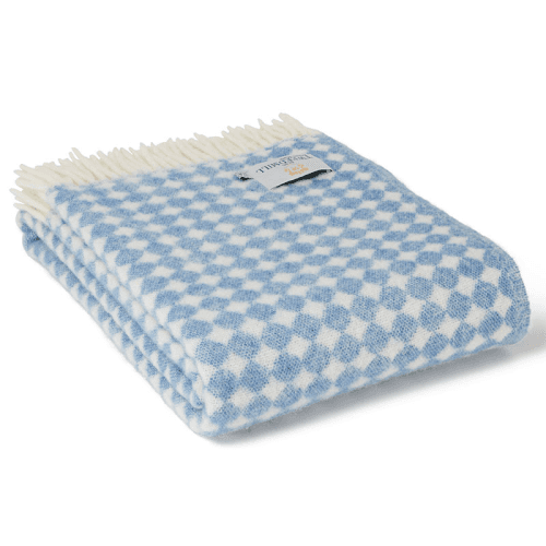 Image showing the Jacquard Spot Pure New Wool Throw, 130 x 200cm, Blue Jay product.