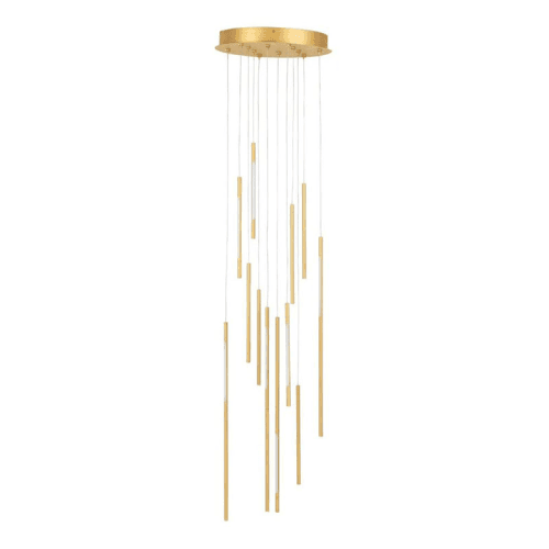 Image showing the Saber LED 12 Light Cluster Pendant Chandelier, H80cm, Gold product.