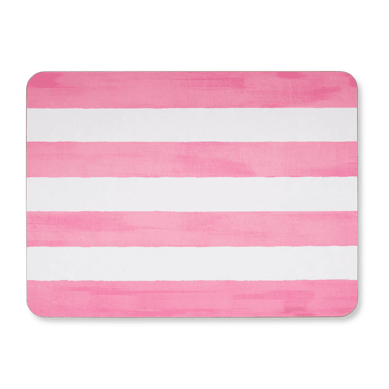 Stripe Rectangle Placemat, 38 x 29 cm, Rose Pink