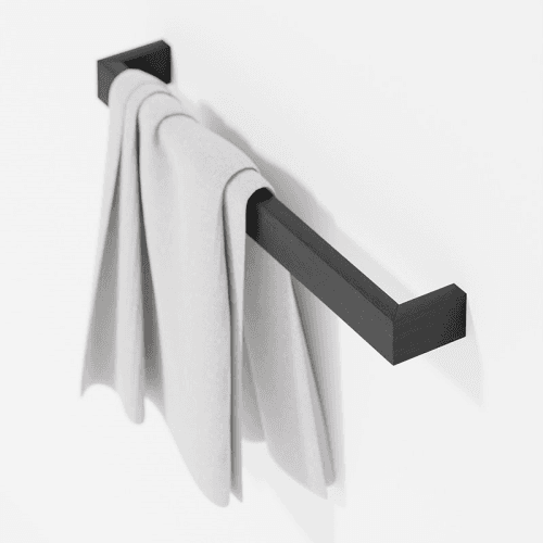 Image showing the Slimline Sinlge Towel Rail, L60cm, Dark Oak product.