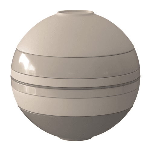 Image showing the Iconic La Boule Stacking 7 Piece Plate & Bowl Set, D23cm, Pure Beige product.
