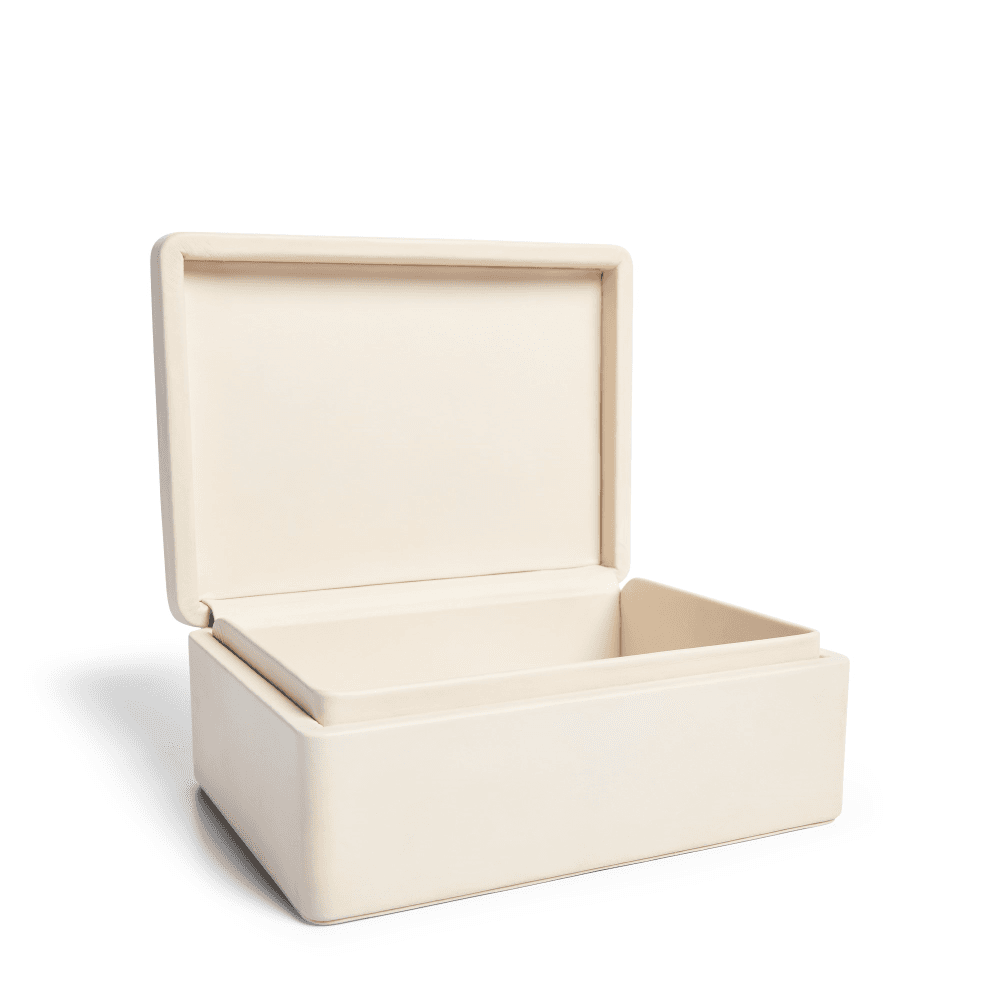 Adrienne Box, 21 x 15.24 x 8cm, Cream