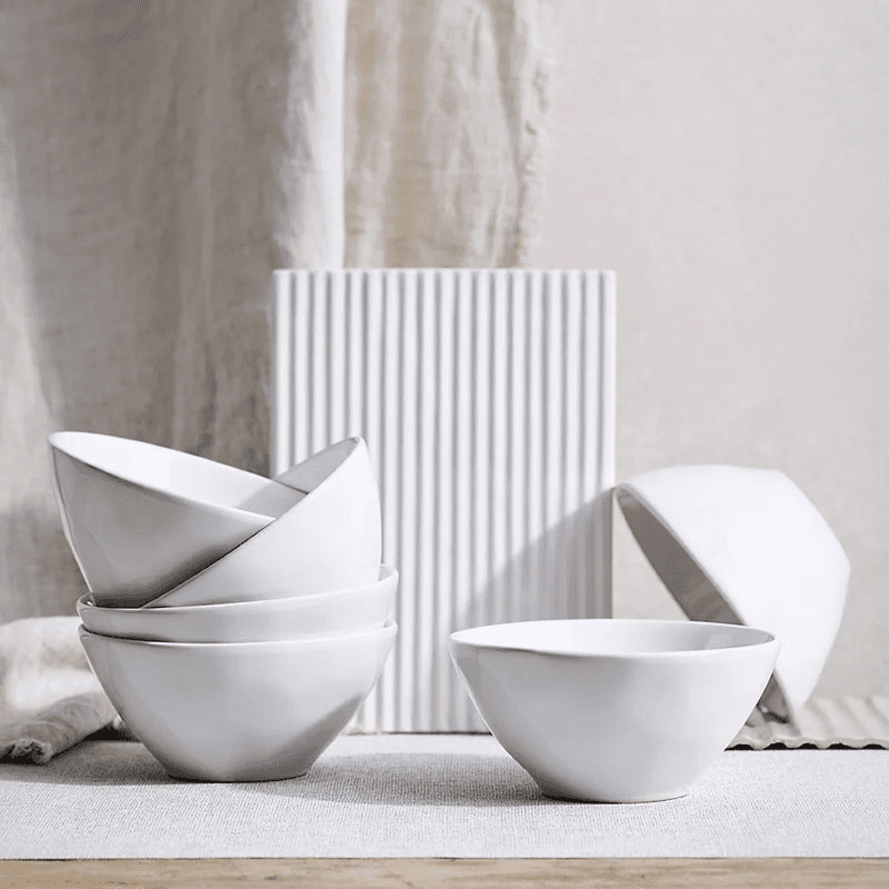Portobello Set of 6 Cereal Bowls, D15cm, White