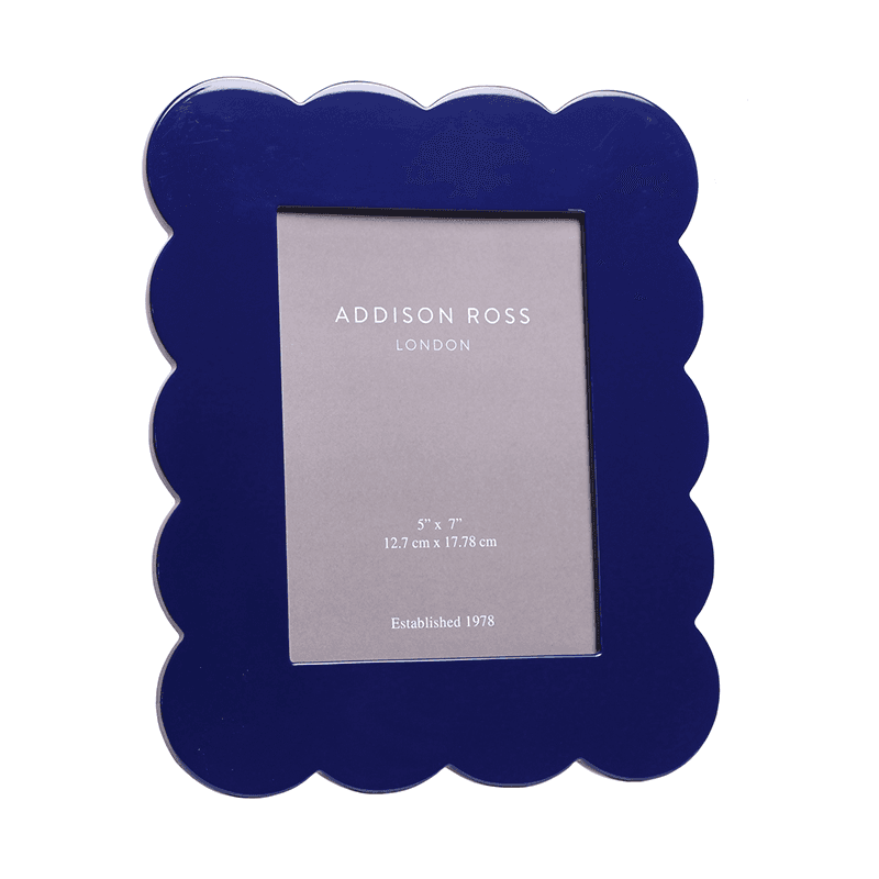 Lacquered Scallop Photo Frame, 5 x 7", Navy