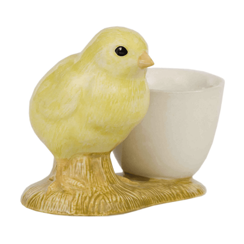 Yellow Chick With Egg Pair of Egg Cups, H8cm, Yellow