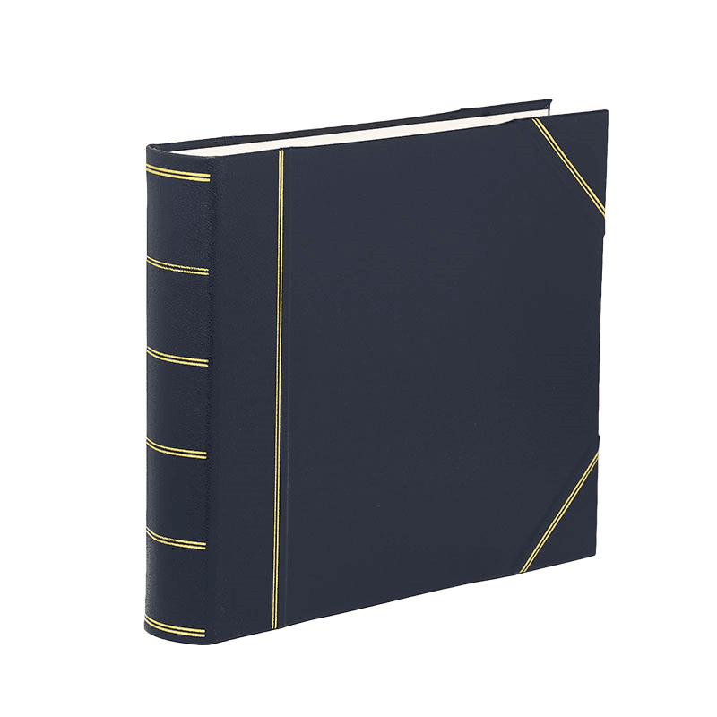 Classic Half Bound Entertaining Book, L16 x W21.5cm, Navy Hide