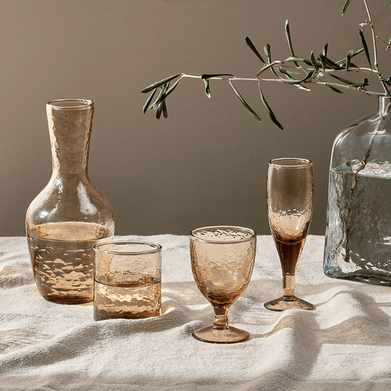 Yala Set of 4 Champagne Glasses, 200ml, Dusty Terracotta