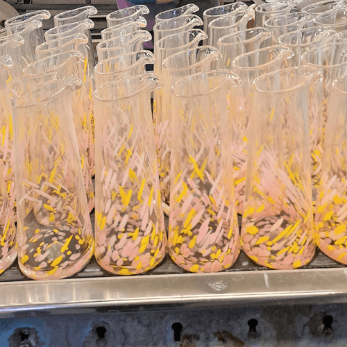 Image showing the Confetti Carafe, 1L, Rosa & Yellow product.