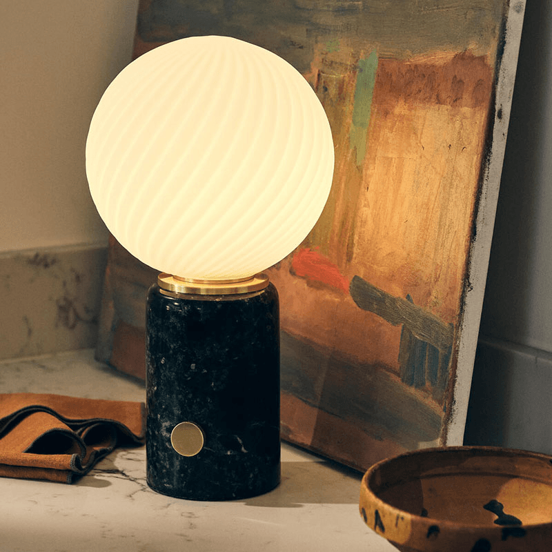 Swirl Table Lamp, H33cm, Green