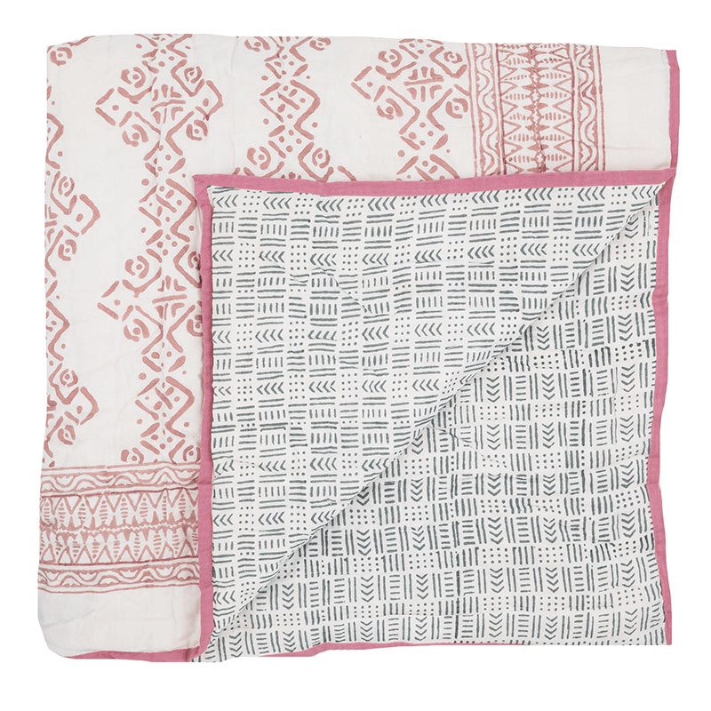 Mali Kahala Double Quilt, Pink Blue
