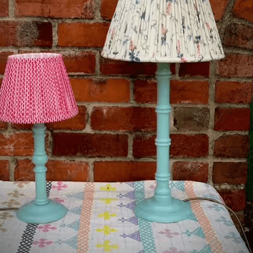 Image showing the ShortTruncus Lacquered Hand Carved Lamp Base, Green Blue, 25cm product.