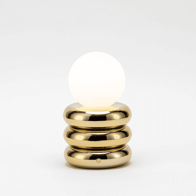 Tube Cordless Table Lamp, H20cm, Brass