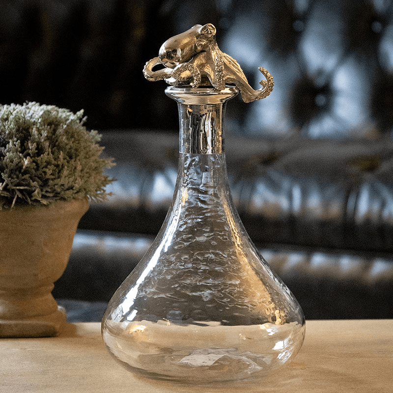 Octopus Decanter with Stopper, D15 x H20.5cm, Nickel