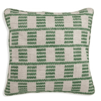 Image showing the Cushion, Square, Apple Green Cove Linen, 43x43cm product.