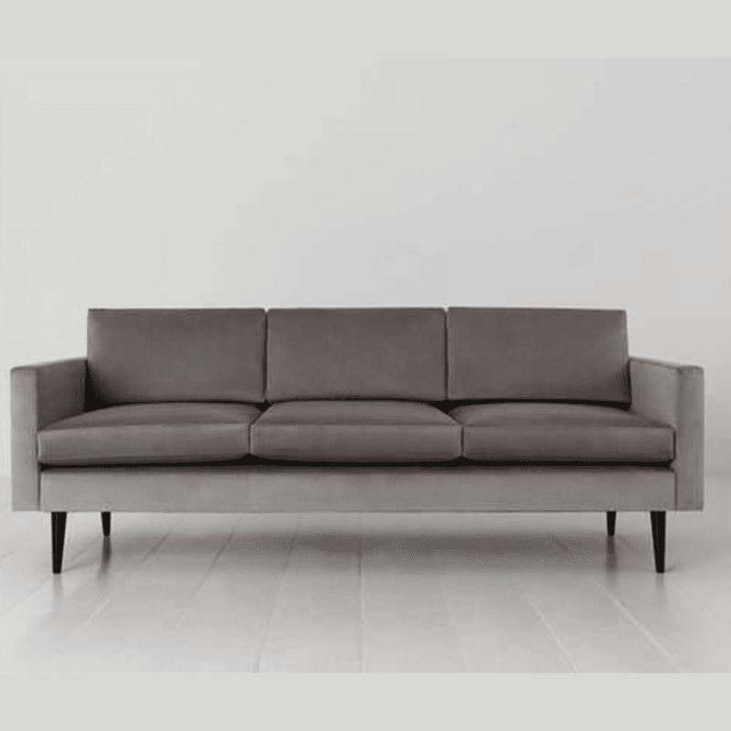 Model 01 3 Seater Velvet Sofa, Elephant