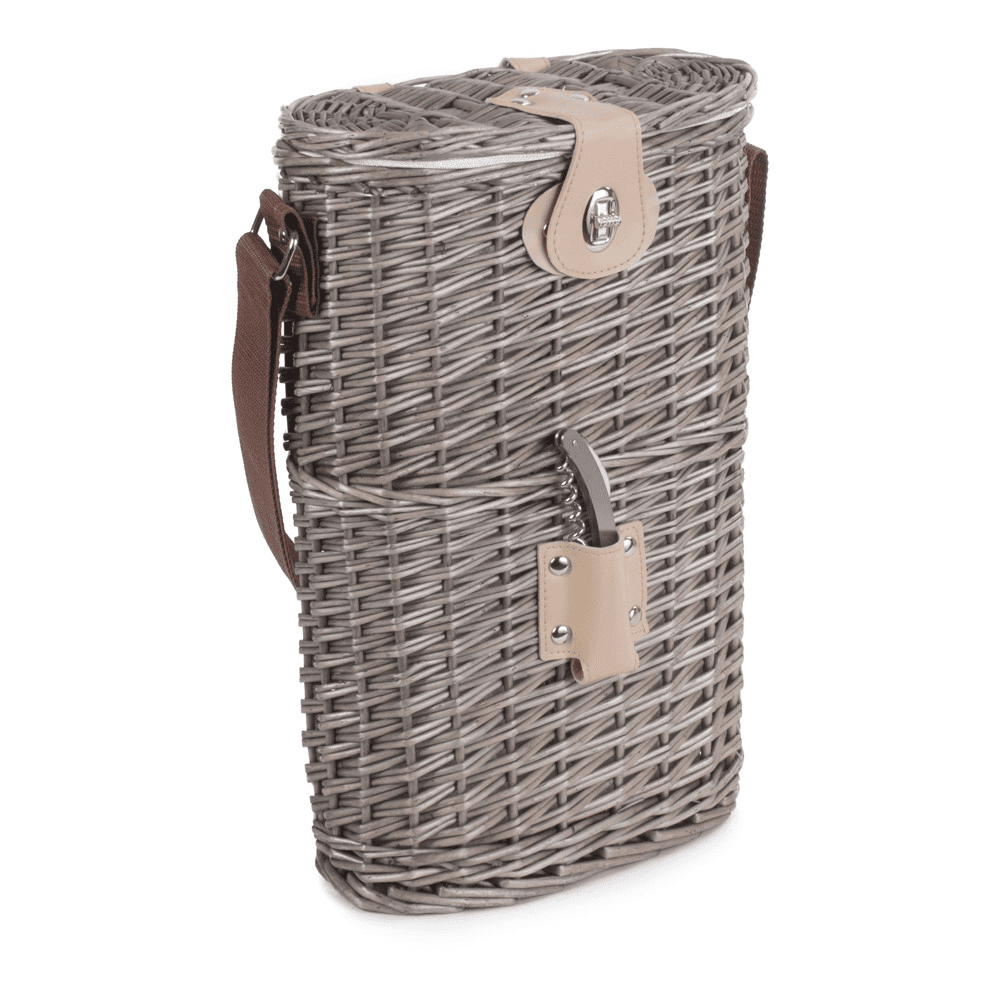 Insulated Carry basket - 2 Bottle, 26 x 15 x 37cm, Brown