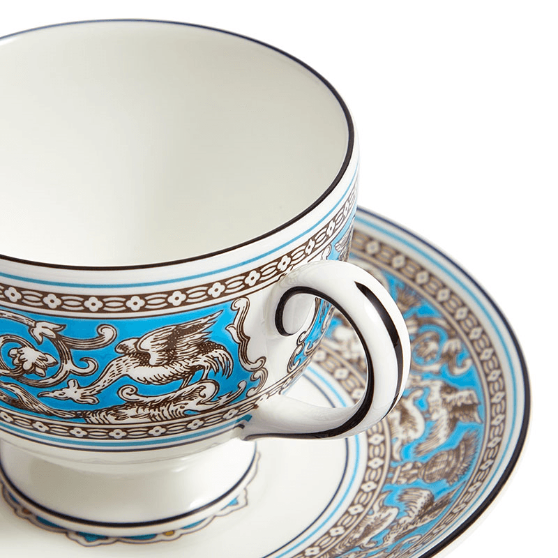 Florentine Teacup and Saucer, 174ml, Turquoise