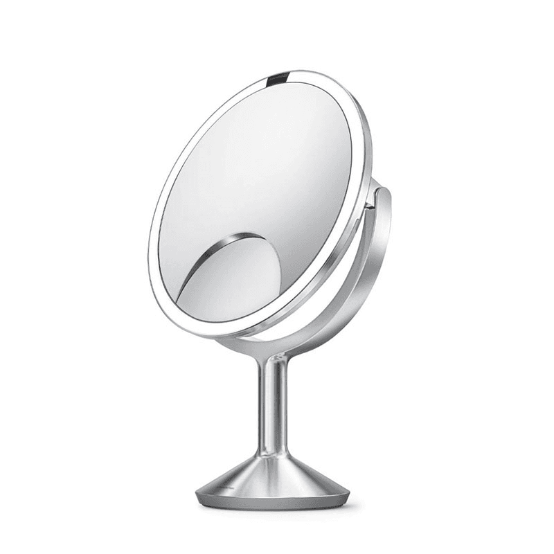 Sensor Mirror Trio Max with Touch-Control Brightness, D25cm, Brushed Stainless Steel