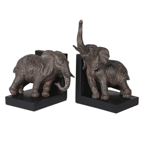 Image showing the Elephant Pair of Book Ends, 25 x 15cm, Black product.
