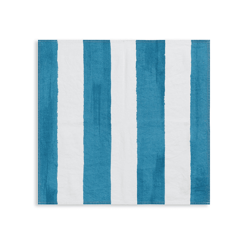 Stripe Linen Napkin, 50cm x 50cm, Sky Blue