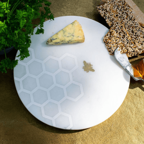 Image showing the Bee Cheese Board, D30cm, White product.