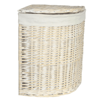 Image showing the Laundry Hamper, White with Lining, Large Corner product.