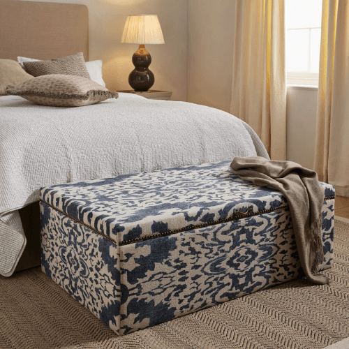 Image showing the Nesbit Ottoman, Blue product.