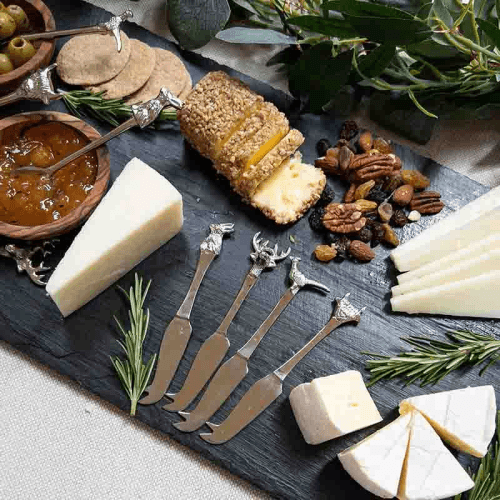 Image showing the Country Animals Set of 4 Mini Cheese Knives, Silver product.