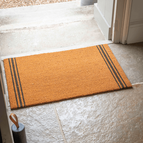 Image showing the Triple Stripe Doormat, L90 x W60cm, Beige product.
