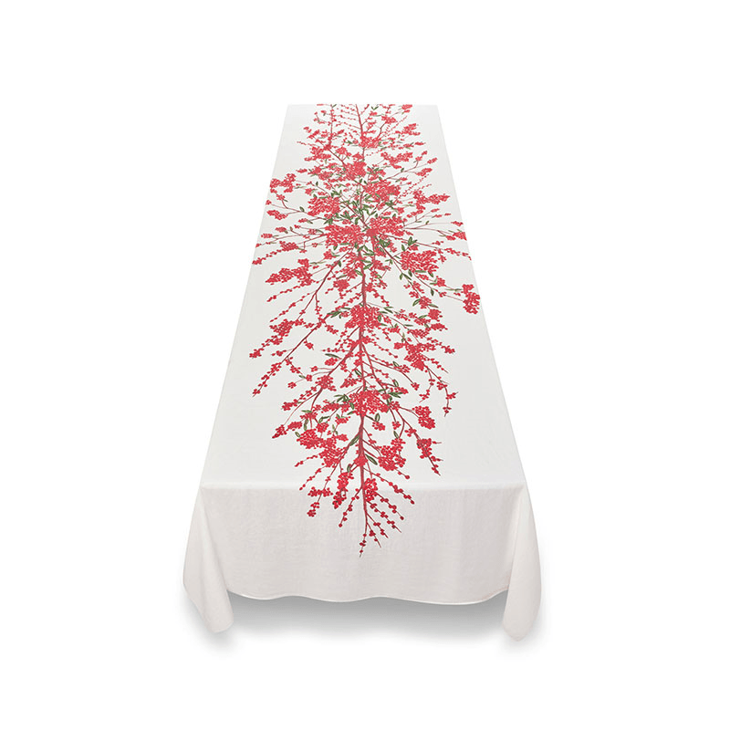 Les Airelles Linen Tablecloth, 165 x 300cm, Red