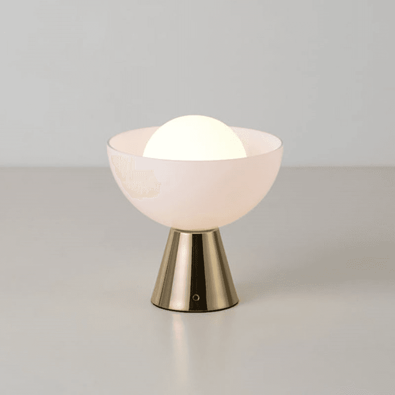 Dome Cordless Table Lamp, H22cm, Brass
