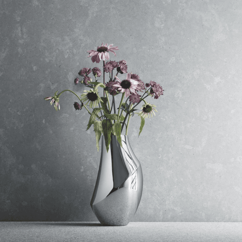 Image showing the Flora Vase medium, Stainless Steel product.