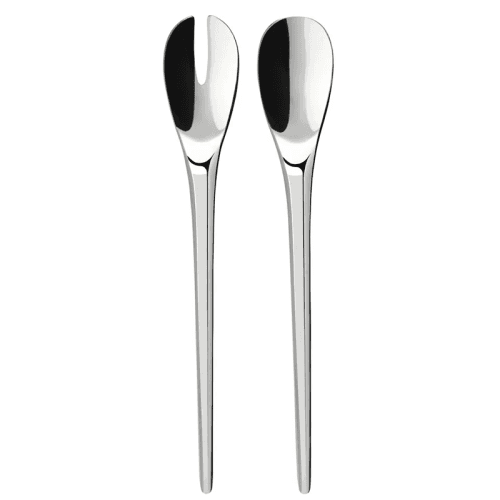 NewMoon Pair of Salad Servers, Stainless Steel