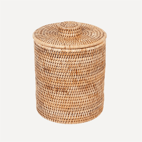 Image showing the Rattan Bathroom Bin, H27cm, Natural product.
