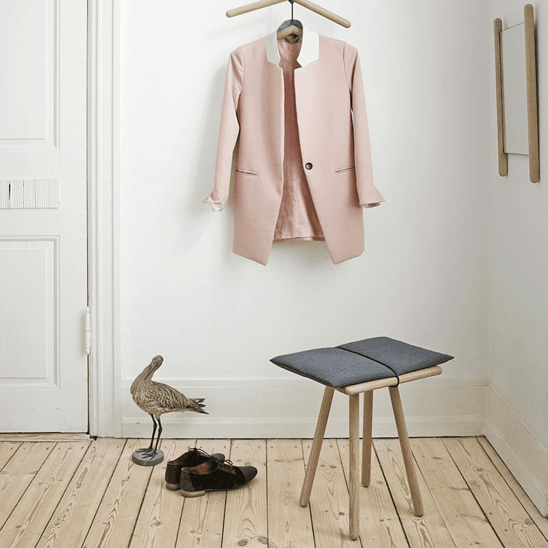 Georg Indoor Stool, Oak & Charcoal