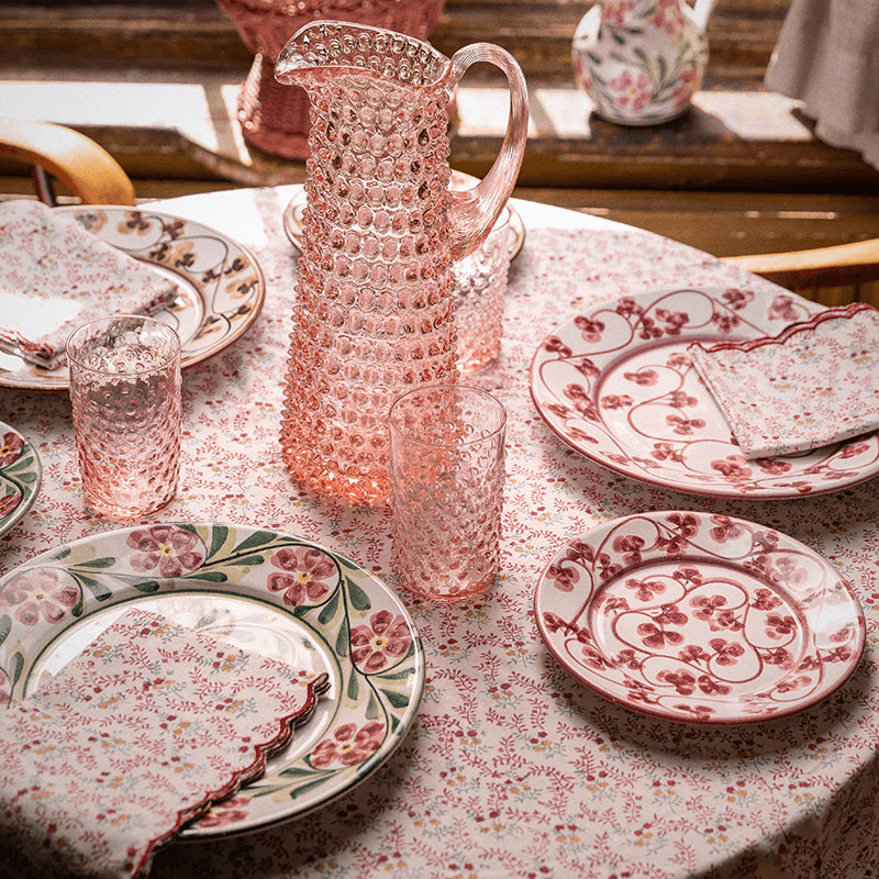 Little Flowers Tablecloth, D228cm, Pink