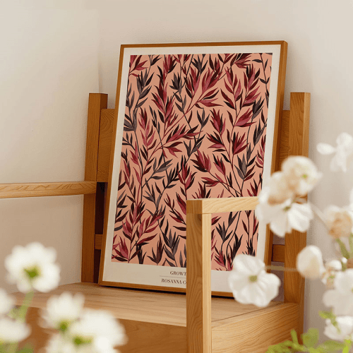 Image showing the Growth Recycled Paper Print, A2, Pink product.