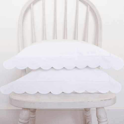 Image showing the Scallop Super King Pillowcase, White product.