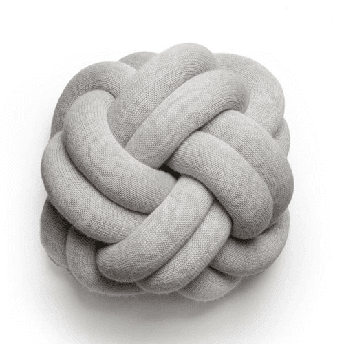 Image showing the Knot Cushion, H30 x W30 x D15cm, white grey product.
